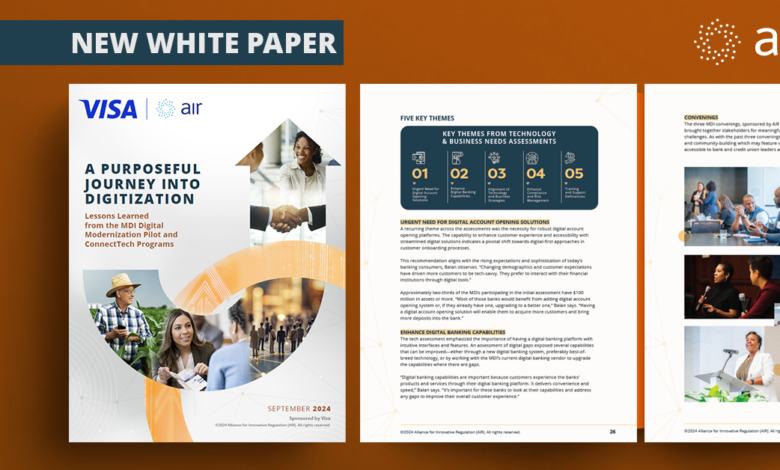 AIR Releases White Paper to Empower Minority Depository Institutions (MDIs) to Modernize and Enhance Competitiveness