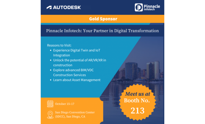 Pinnacle Infotech to Unveil Latest Digital Construction Solutions at AU 2024