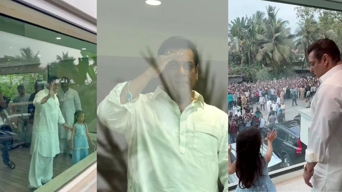 Eid 2025: Salman Khan Greets Fans with Niece Ayat Through Bulletproof Glass