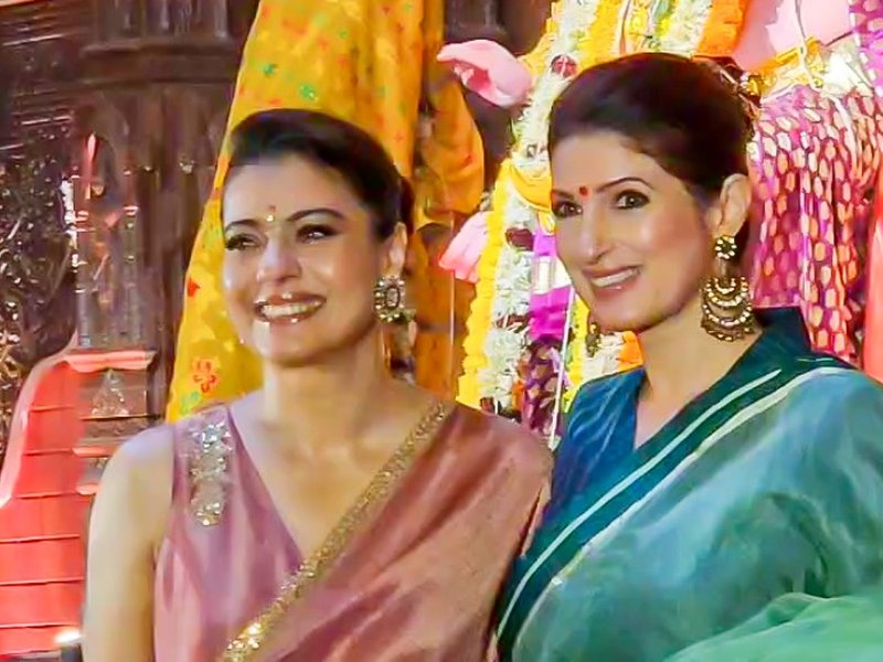 Twinkle Khanna Celebrates Durga Puja with ‘Two Much’ Co-Host Kajol in Stunning Pose!
