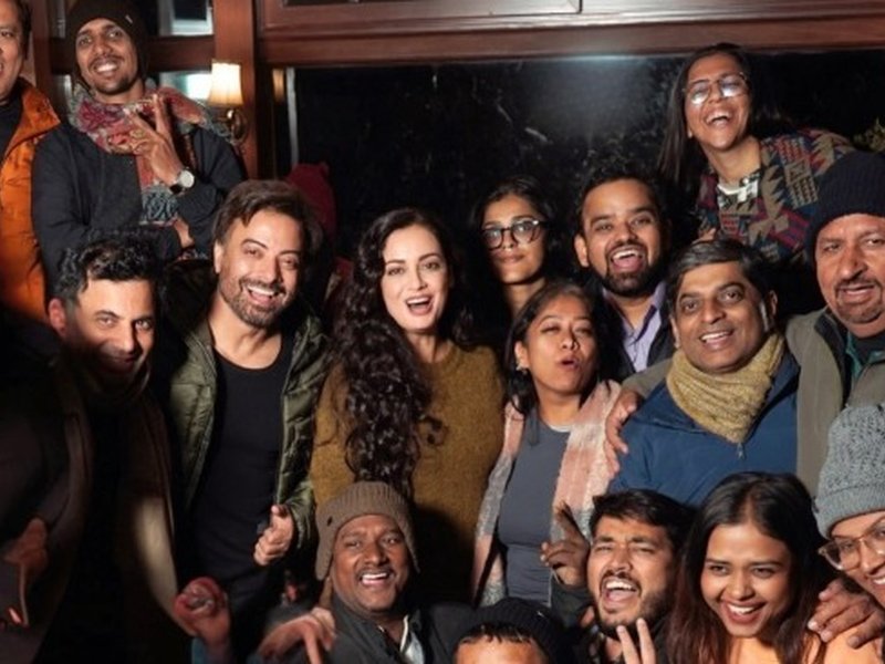 Dia Mirza wraps shoot of upcoming love story with Rahul Bhat, shares celebration pics