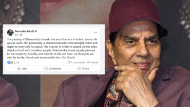 PM Modi Pays Tribute to Dharmendra Ji: ‘End of an Era in Indian Cinema