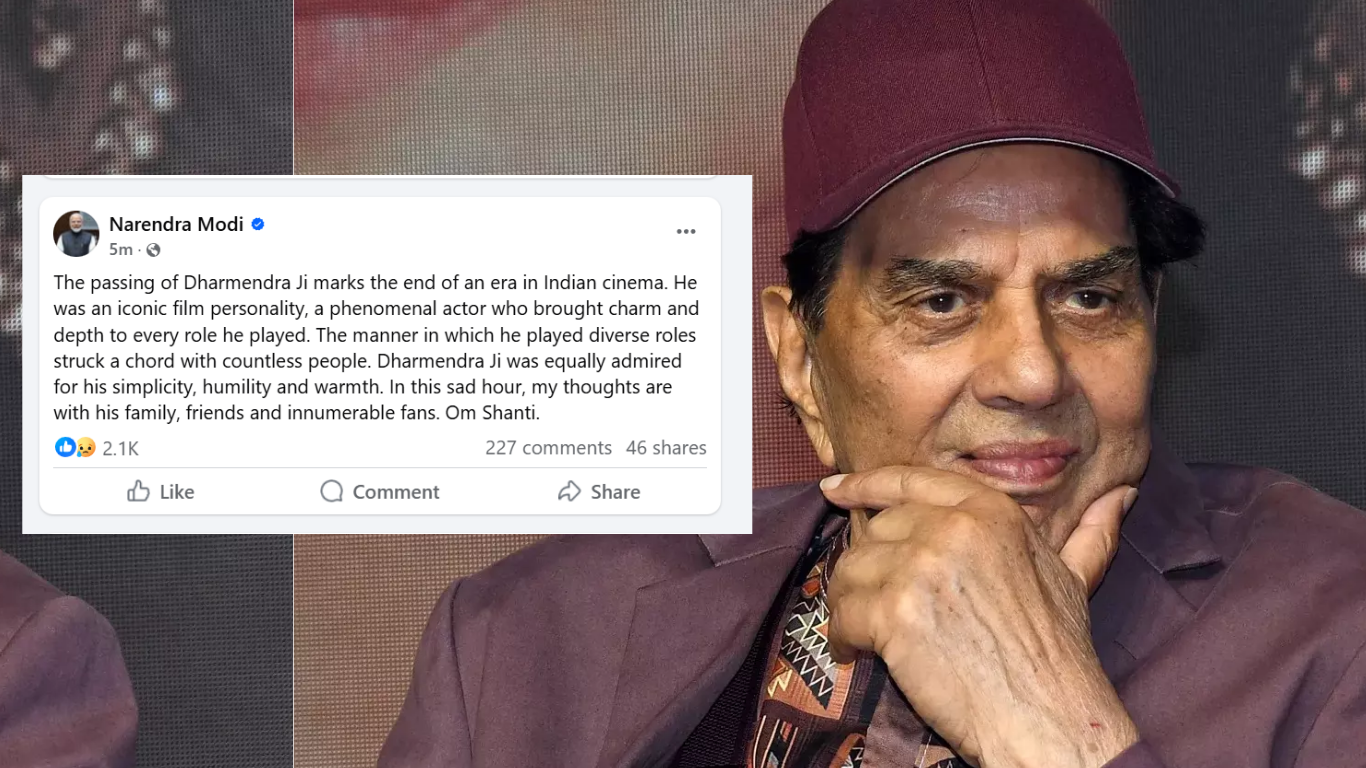 PM Modi Pays Tribute to Dharmendra Ji: ‘End of an Era in Indian Cinema