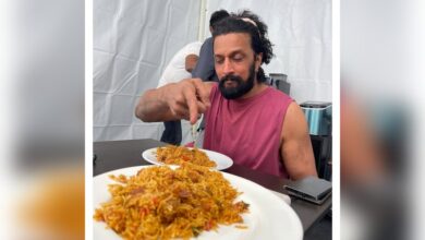 Actress Roshini Prakash thanks ‘Mark’ team and Kichcha Sudeep for “the best slow cooked biryani”