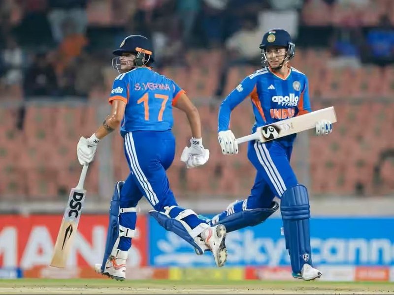 India posts 221/2 in 4th T20I as Smriti Mandhana scores 80 and Shafali hits 79 against Sri Lanka