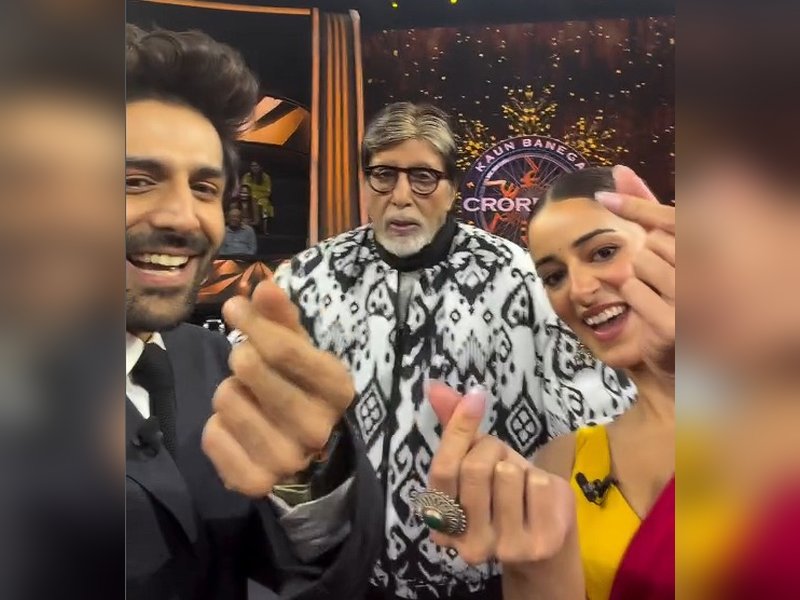Kartik Aaryan and Ananya Panday Share Fun Moments with Amitabh Bachchan While Promoting Their Film
