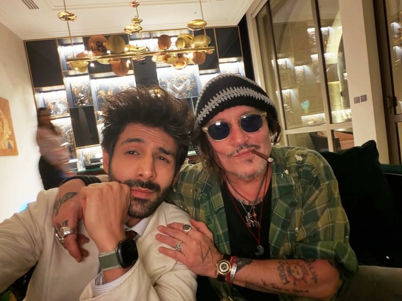 Kartik Aaryan and Johnny Depp Share a Fun Selfie at the Red Sea Film Festival—Check It Out!