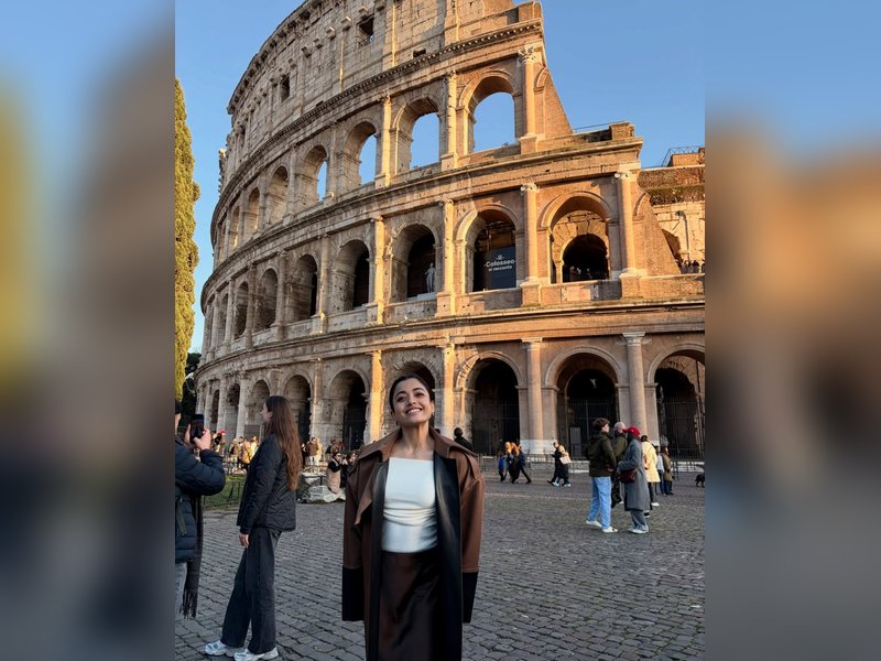 Rashmika Mandanna’s Fun Getaway: A Rome Vacation with Friends and Festive Cheer on Instagram