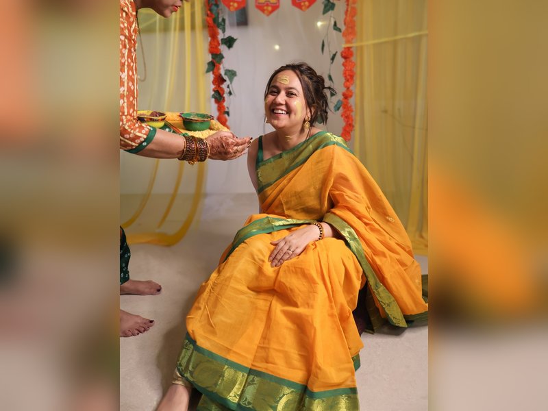 Roopal Tyagi dons saree from Coimbatore’s Linga Bhairavi temple for her first wedding ceremony