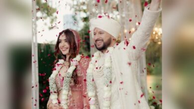 Saba Azad shares heartfelt wishes for newlyweds Eshaan Roshan and Aishwarya Singh on social media.