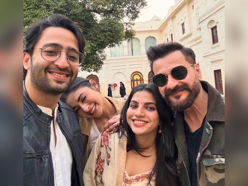 Shaheer Sheikh shares fun moments with Mouni Roy, Sanjay Kapoor, and Nimrit Ahluwalia on Instagram.