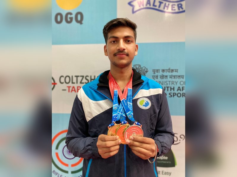 Suraj Sharma claims both senior and junior 25m rapid fire pistol titles at National Shooting C’ship