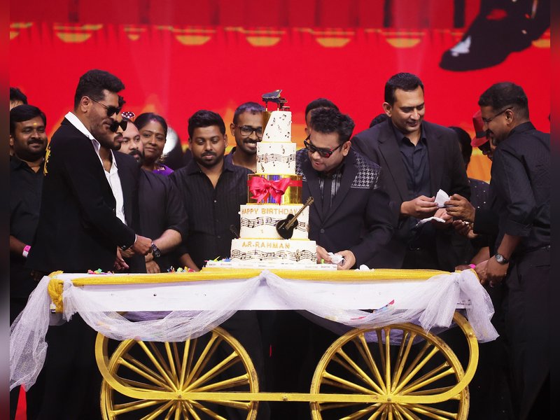 A R Rahman Celebrates Birthday at ‘Moonwalk’ Audio Launch with Prabhu Deva’s Dance Tribute and Cake Cutting