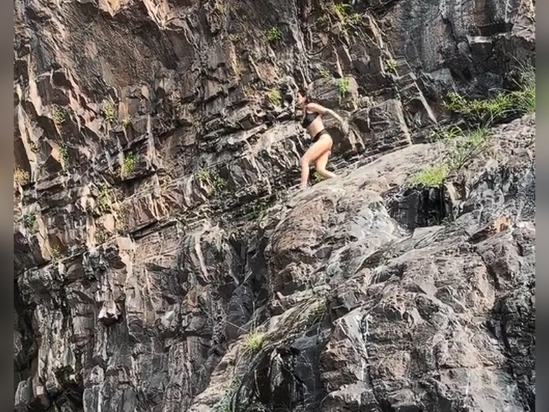 Fatima Sana Shaikh tries cliff jumping for the first time, shares her courage and thrilling leap experience. Fatima Sana Shaikh tries cliff jumping for the first time, shares her courage and thrilling leap experience.