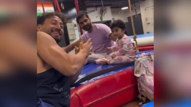 Jackie Shroff shares a heartwarming video of Tiger Shroff cheering for a toddler’s headstand attempt.