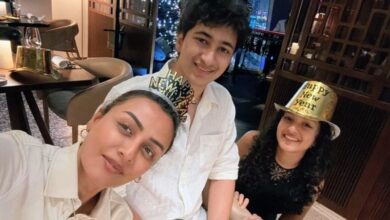 Namrata Shirodkar shares joyful New Year moments of Mahesh Babu with their kids on social media.