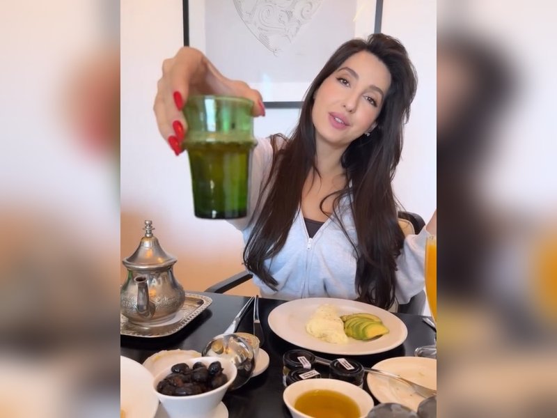 Nora Fatehi Shares Fun Video on Pouring Moroccan Tea While Enjoying Breakfast in Her Hometown